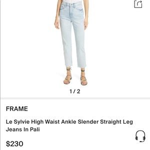 Frame Le Sylvie Straight in Pali wash